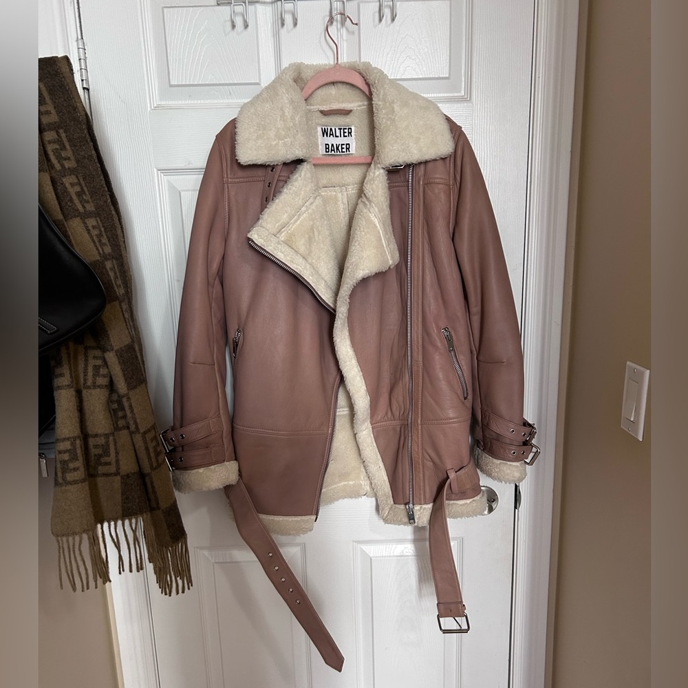 Lamb leather Walter Baker biker jacket